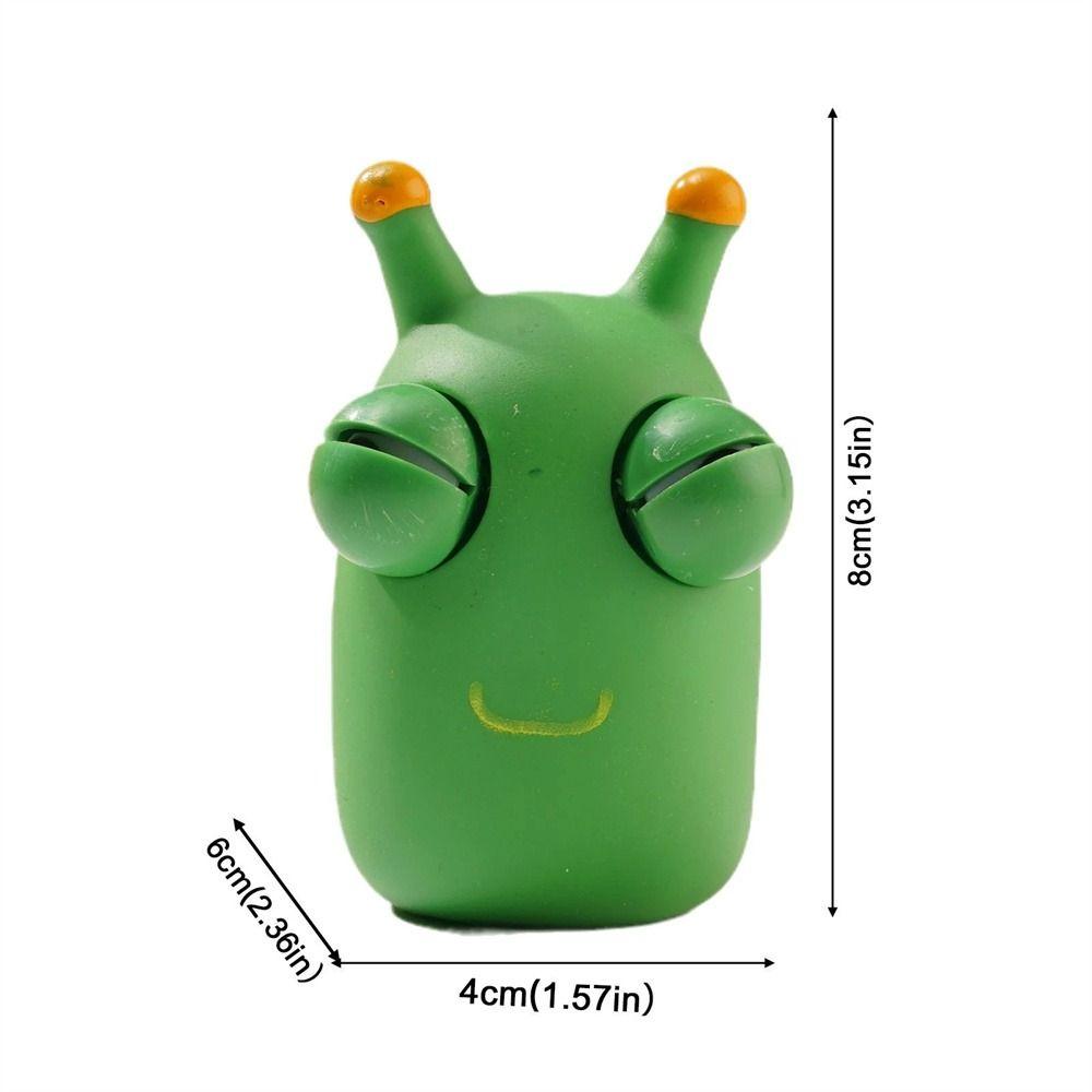 Halloween Fidget Toy Green Worm Squeeze Toy Eyeball Popping Toy Eye Poppers Squeeze Worm Pinch Toy