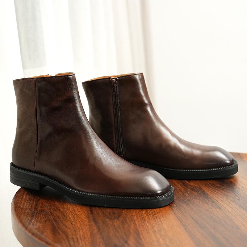 Men's 2026 Retro High-Top Leather Martin Chelsea Boots - Genuine Leather, Winter British Style
