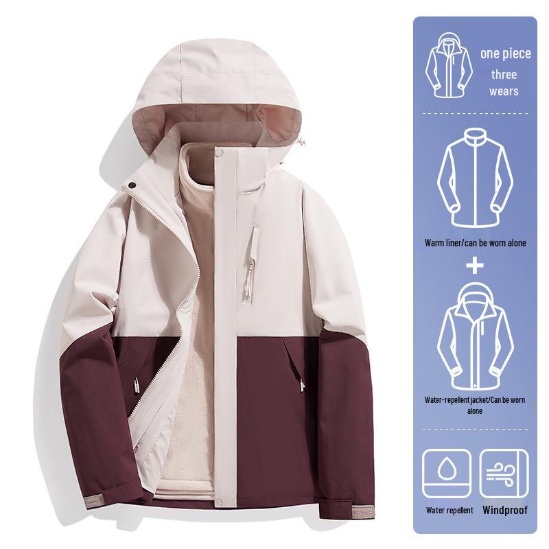 2024 Outdoor Mountain 3-in-1 Windproof & Light Rainproof Mountaineering Suit for Men & Women