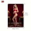 Arte da Parete Metallica Vintage Valenti Poster Stilizzato Femminile Lingerie Rossa Decorazione per Casa Bar Hotel