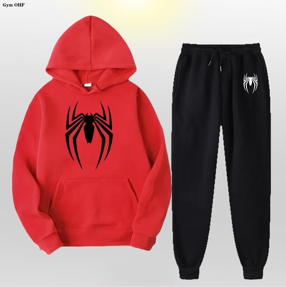 Women Men's Tracksuit Spider 2 Pieces Set Sweatshirt + Sweatpants Sportswear Hoody Casual Streetwear Men Clothing Hoodies Suit