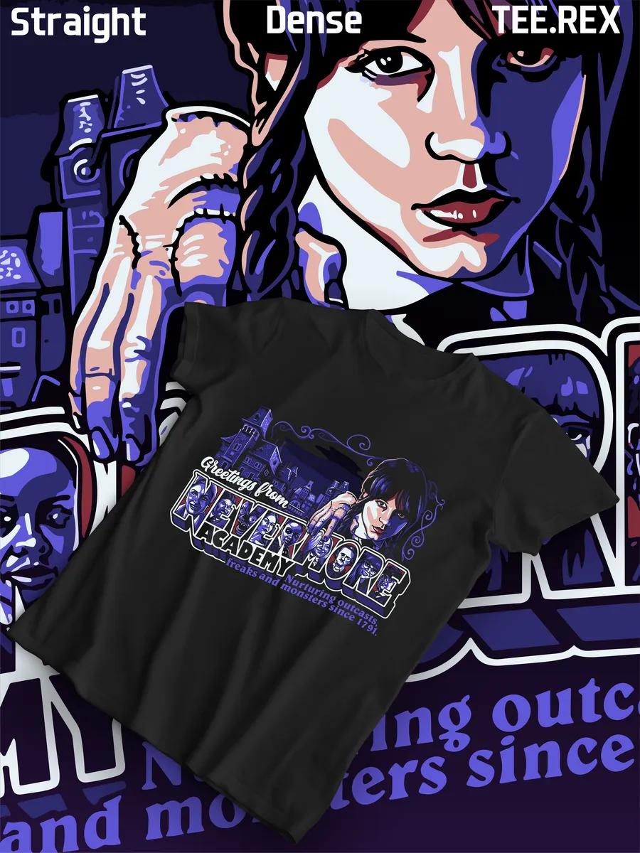 T-shirt with Wednesday Nevermore print 4XL