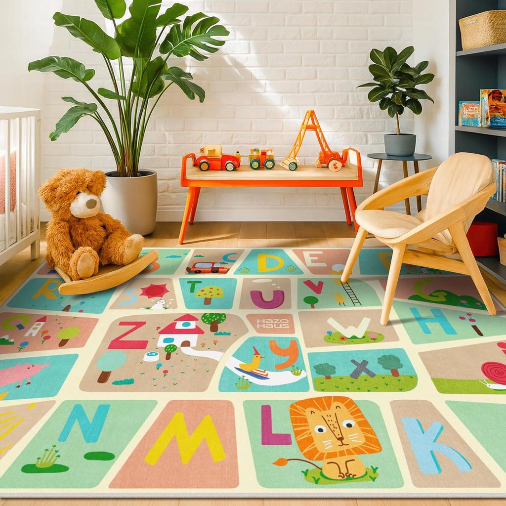 Large Cartoon Fun Quick-Dry Water-Absorbent Crystal Velvet Floor Mat for Living Room