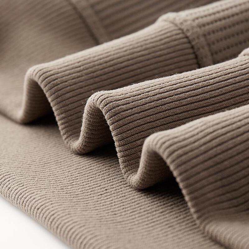 Shanshan Men's Waffle Knit Fleece-Lined Crew Neck Sweatshirt