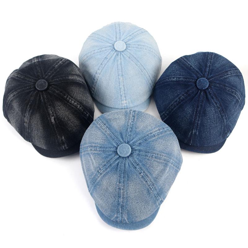 Denim Hat Womem Men Beret Flat Cap Fashion 2026 Vintage Korean Boina Hombre Washable Cotton Peaky Blinders Black Newsboy Cap