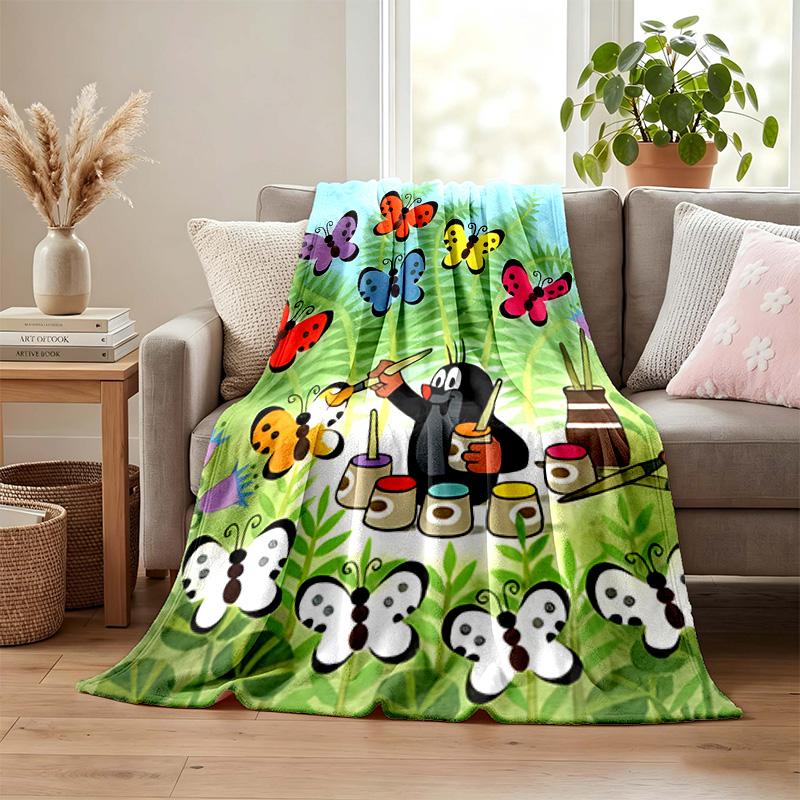 Cartoon Maulwurf Decke Flanell Decke Weiche Gemütliche Plüschdecke für Sofa Bett Leichte Heimdekoration