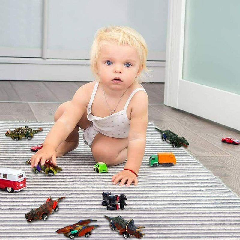 Lebhaftes Dinosaurier-Autos Rückziehspielzeug-Set für Kinder mit Bumerang-Aktion