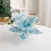 Flower Head Artificial Christmas Flowers Handmade Multi-color Simulated Christmas Flower Glitter DIY Xmas Tree Ornaments