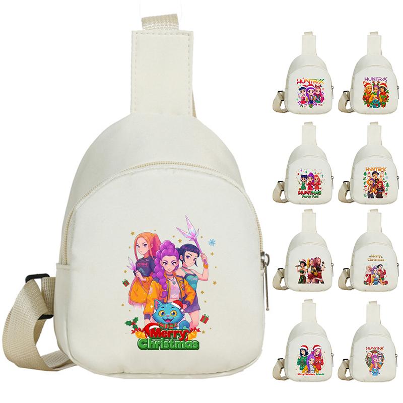 K-Pop Dämonenjäger Bedruckte Kawaii Brusttasche für Jungen Mädchen Umhängetasche Student Tragbar Crossbody-Tasche Brusttasche Weihnachten Kindergeschenk