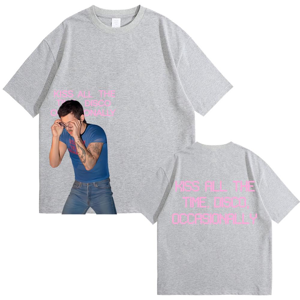Kuss Die Ganze Zeit Disco Gelegentlich Album Gleicher Stil Druck T-Shirt Herren Mode Popmusik T-Shirt Männlich Baumwolle Übergroße T-Shirts