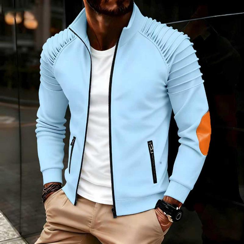 New Men's Arm Fold Design Jacket Daily Casual Sports Zipper Pocket Cardigan