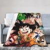 DBZ Knitted Blankets Flannel Throw Blankets Airplane Travel Printed Lightweight Bedspreads,