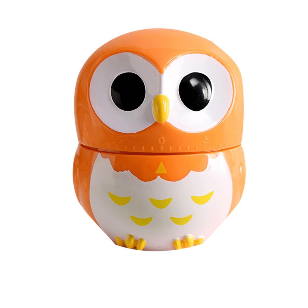 55 Minutes Kitchen Timer Alarm Mechanical Owl Shaped Timer Clock Counting Tools