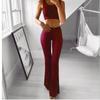 Women's Sexy Slim Fit Big Flared Yoga Pants  Slim Stretch Wide Leg Pants