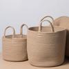 Spacious Handwoven Cotton Rope Basket Delicate Cotton Rope Large Woven Basket Versatile Home Organization Stand Holder