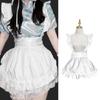 Costume Grembiule da Cameriera Grembiule da Cameriera Arricciato Regolabile per Halloween Cosplay Donna Grembiule da Cucina Grembiule da Cucina Grembiule da Servizio