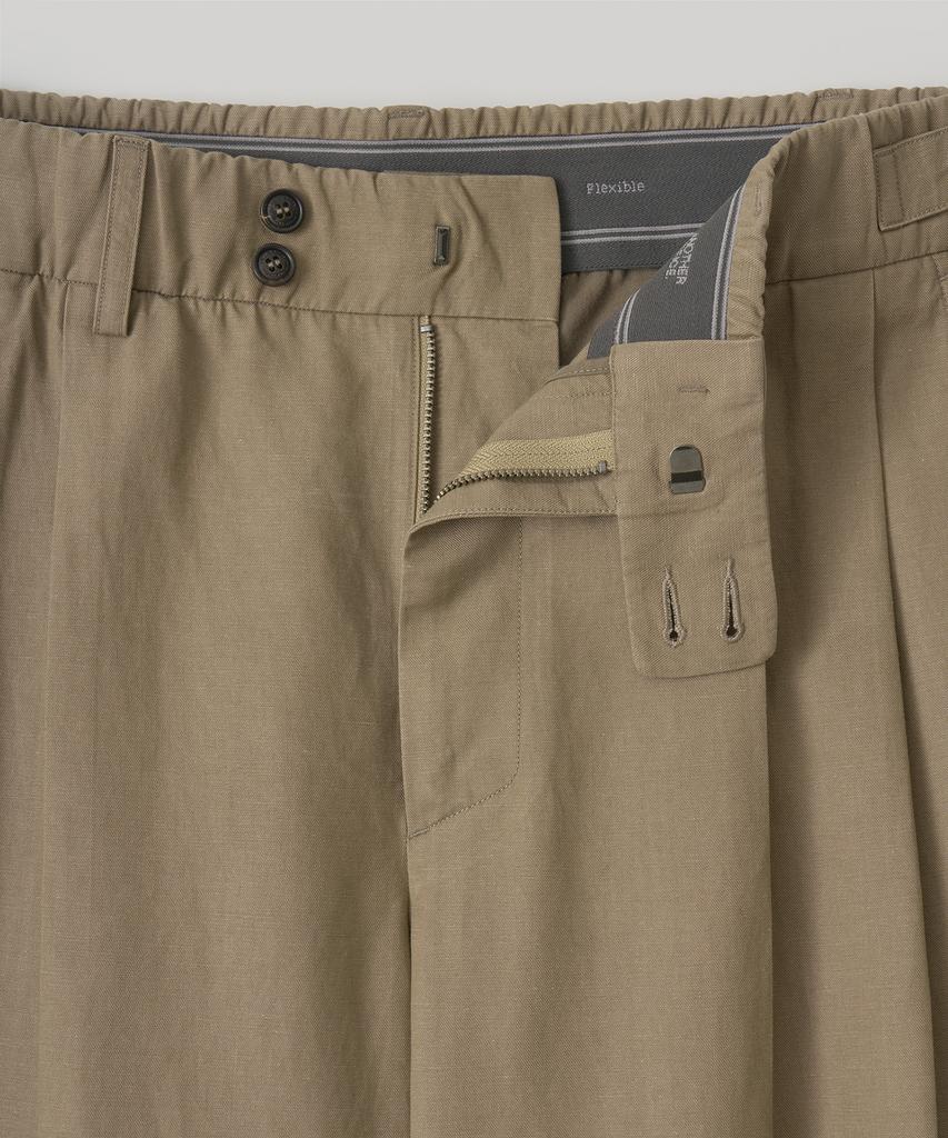 ANOTHER OFFICE Santiago Linen Pants Flexible (Khaki)
