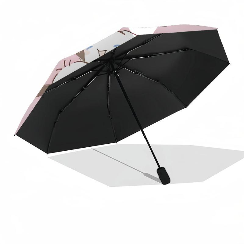 Sanrio, Kawaii Automatic Open/Close Umbrella-Cute Umbrella with Cute Design, Portable 3-Fold Compact Umbrella for Men & Women, Halloween Chr