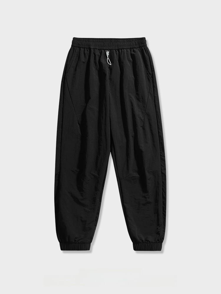 Acu Mens Casual Pants With Wrinkled Effect In Nylon For Summer Leisure Wear