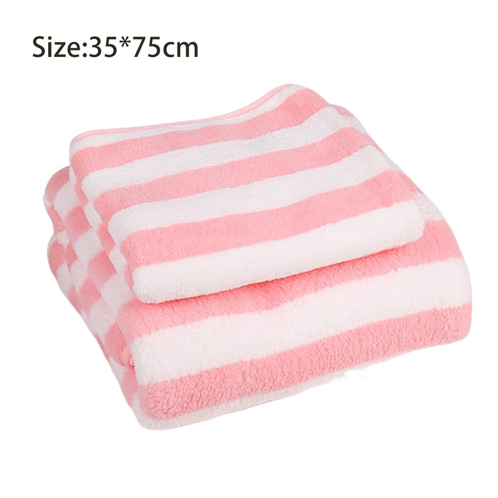 Large Plush Bath Towels Striped Design Quick Dry Highly Absorbent Soft Feel Towels for Sensitive Skin & Daily Use