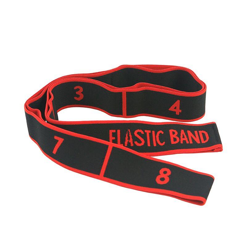 

Multi-Segment Fitness Yoga Stretch Belt Dancing Elastic Band Correct Posture Tension Band Compartment Elastic Number Resistance Band 8 squares red