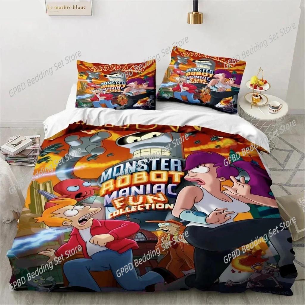 Cartoon Futuramas Bender Bedding Set Duvet Cover Bed Set Quilt Cover Pillowcase Comforter king Queen Size Boys Adult Bedding Set