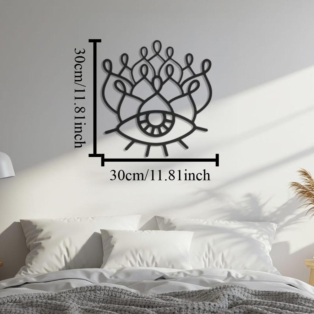 

Геометрический Глаз Металлическое Настенное Искусство Бохо Линия Абстрактная Скульптура Современный Подвесной Декор Для Духовных Любителей 12in чёрный