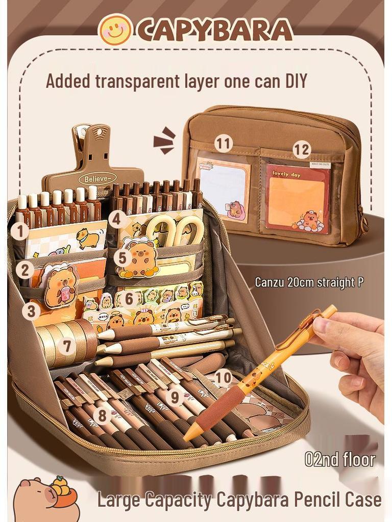 Capybara Briefpapier-Geschenkbox: Komplette Lernmaterialien für den Schulanfang oder Geburtstag - Perfekt für Mädchen