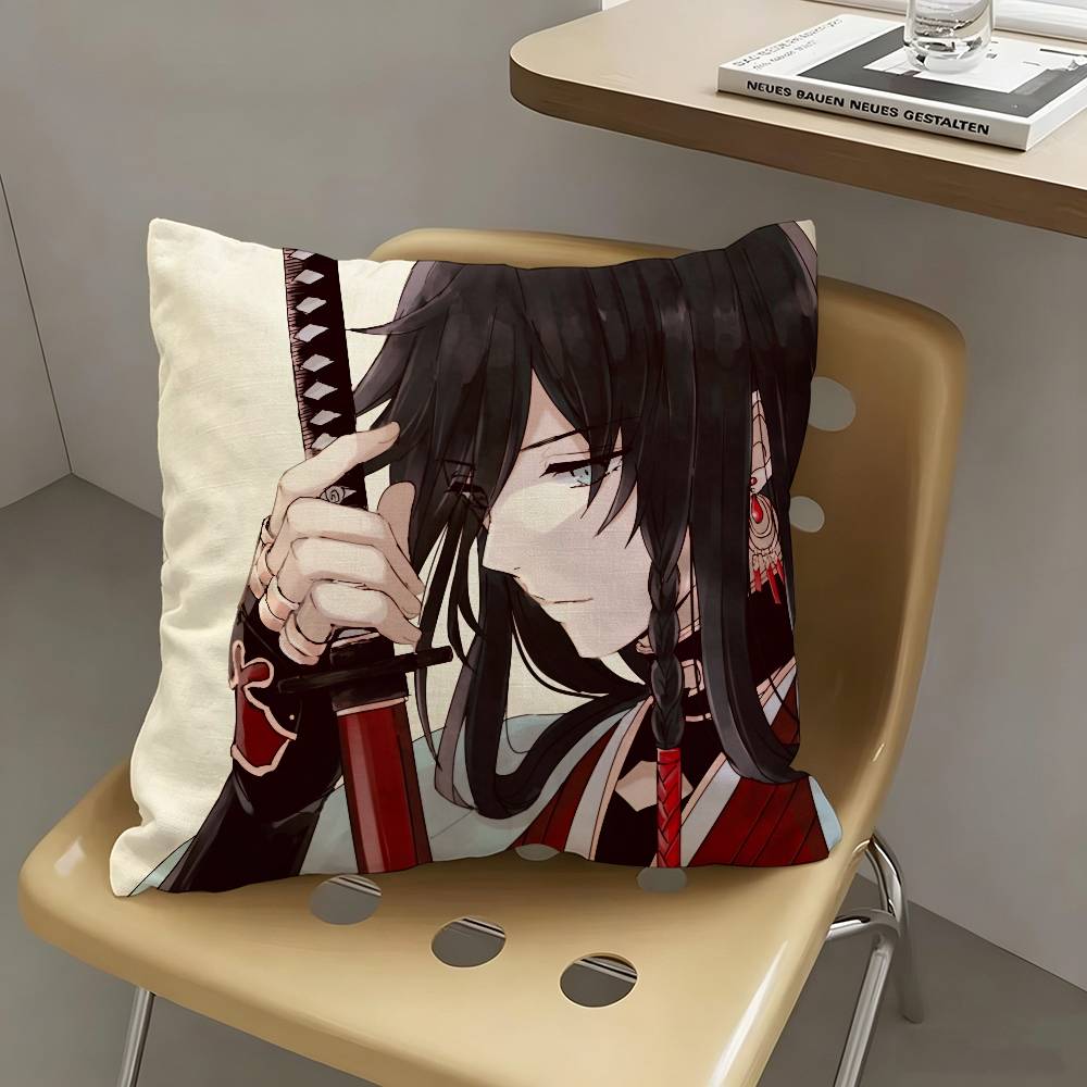 1pc Anime Touken Ranbu Kai Pillow Case Fashion Square Pillowcase Bedroom Sofa Room Ins Decoration Leisure