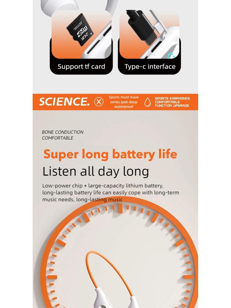 Wireless In-Ear Bluetooth Sports Headphones with Ear-Hook and Card Slot, Universal Stereo Sound.