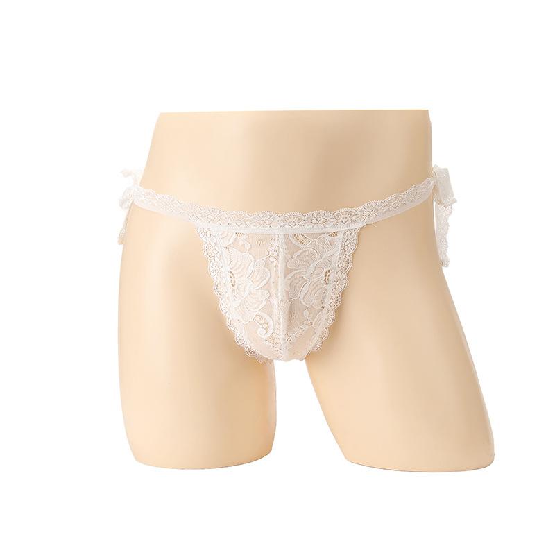 Men's Sexy Panties Lace Bag Bag Bag Egg Trendy Men's Transparent Thong Sexy Low Waist Strap Nightclub Briefs