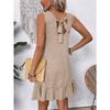 Summer New Women's Popular Vest Skirt Ruffled Sleeveless Casual Dress