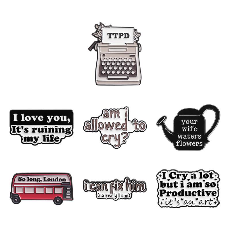 3-9pcs/set Famous Female Music Singer Enamel Pin Song Lyrics Souvenir Brooches Lapel Badge Party Jewelry Gifts For Fans Friends