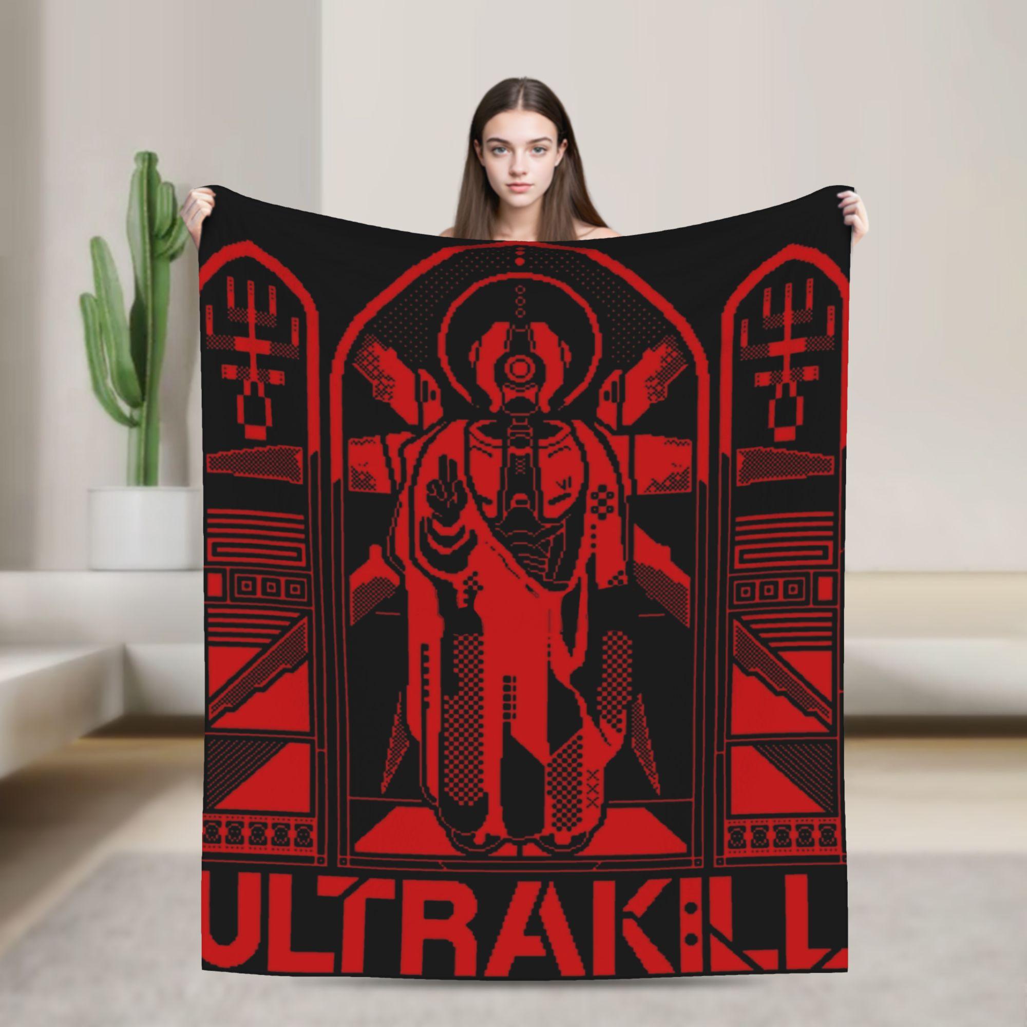 Helenal Unisex Ultrakill Gabriel Game Fans Lover Gaming Throw Blanket For Couch Fuzzy Soft Plush Blanket Multi-Size Bedspread For All Seasons