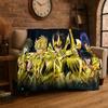 Retro Saint Seiya Anime Cartoon Flannel Blanket Soft Warm Throw Blanket for Bedroom Living Room Bed Travel Camping Picnic Gift