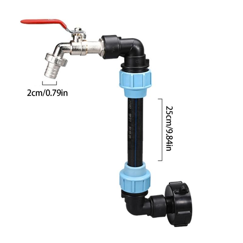 Schwanenhals IBC Tankadapter mit Auslassventilen IBC Fässer Verbinder Hausgärten Bewässerung Wasserverbinder Langlebig