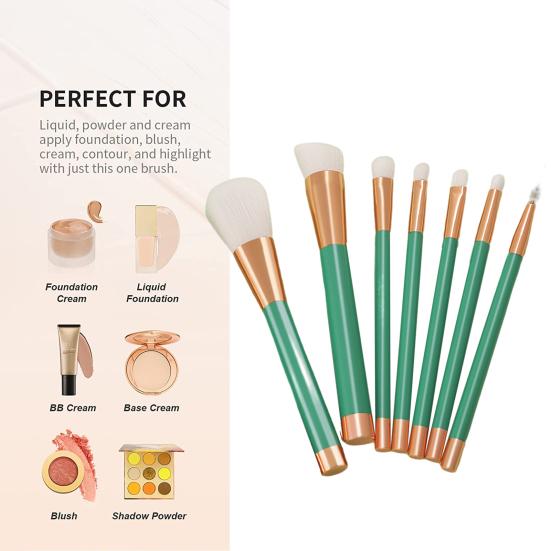 

15Pcs/Set Concealer Brush Professional Reused Soft Safe Long Lifespan Cosmetics Tools Green Tube Eye Concealing Eye Shadow Brush for Female
