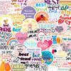 50 PVC Sheets: Friendship Motivational Phrase Stickers for DIY Journals and Decoration