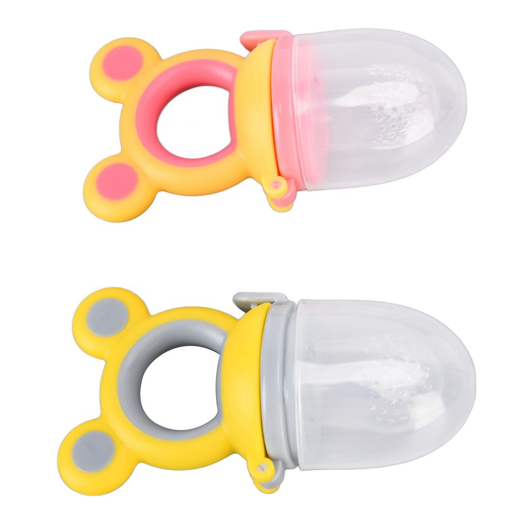 2pcs Baby Food Fruit Feeder Pacifier Cute Safe Self Feeding Nipple Teething Toy for Infant Toddler
