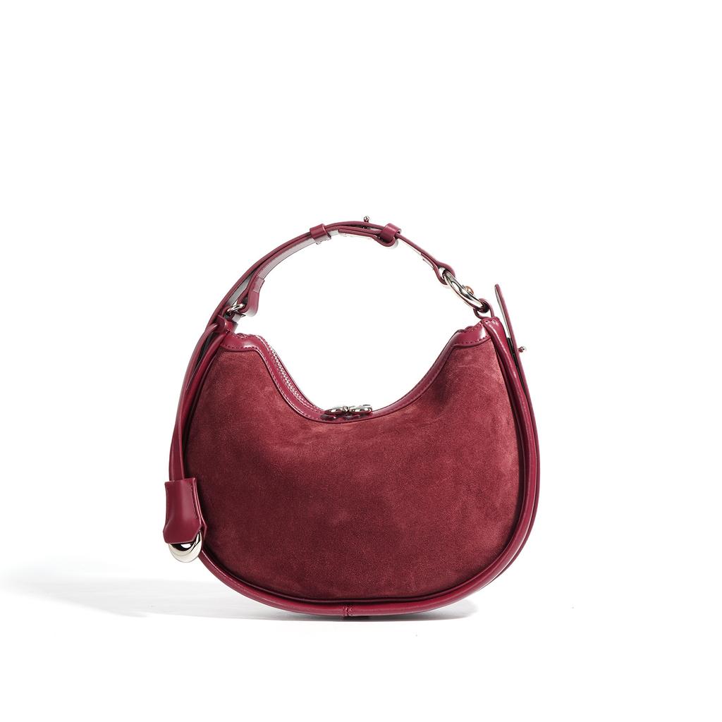 New Matte Cowhide Crescent Bag Niche High-end Personality Versatile Fashion Underarm Bag