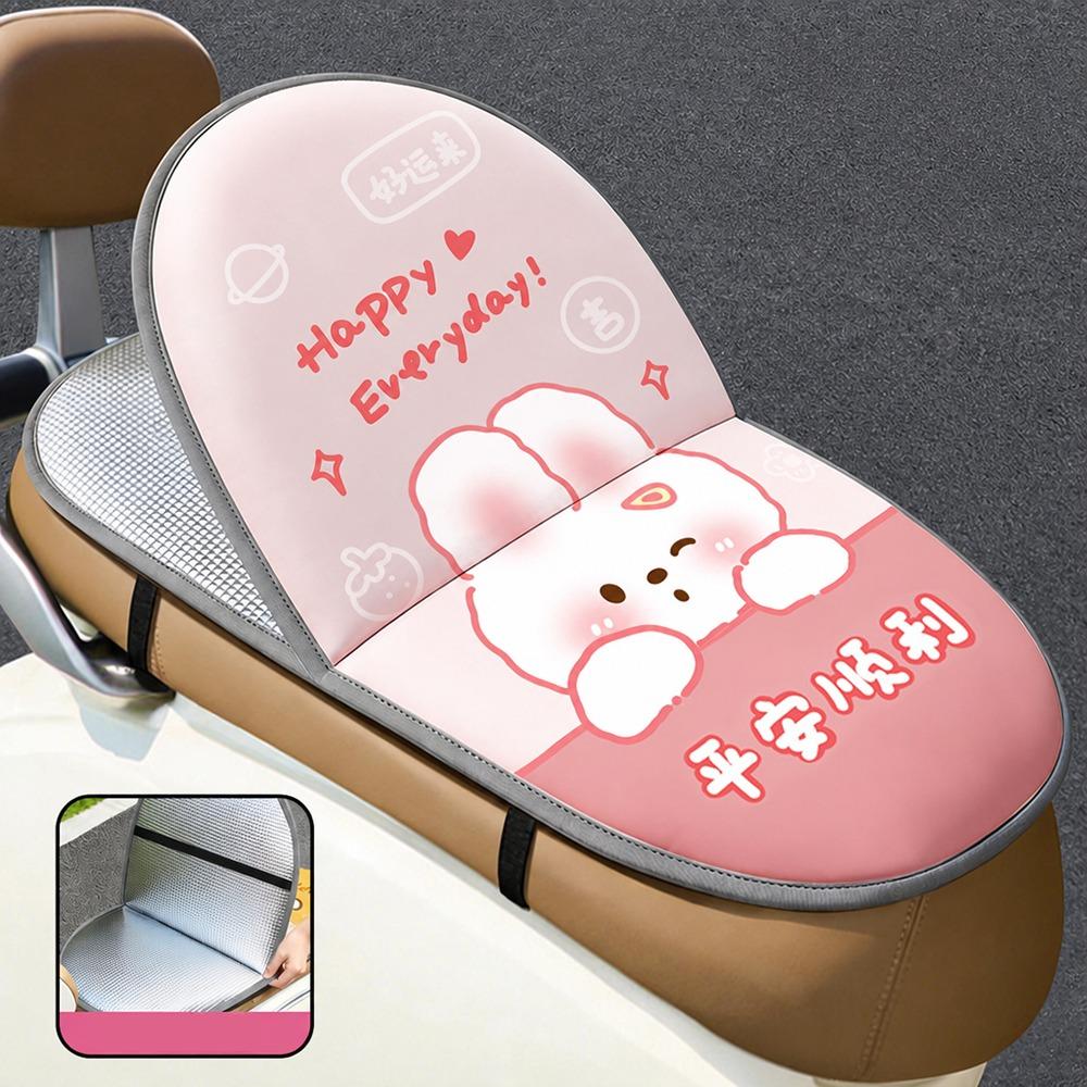 Cartoon E-bike Foldable Seat Cushion Water-proof Heat Shield Cushion Motorcycle Use
