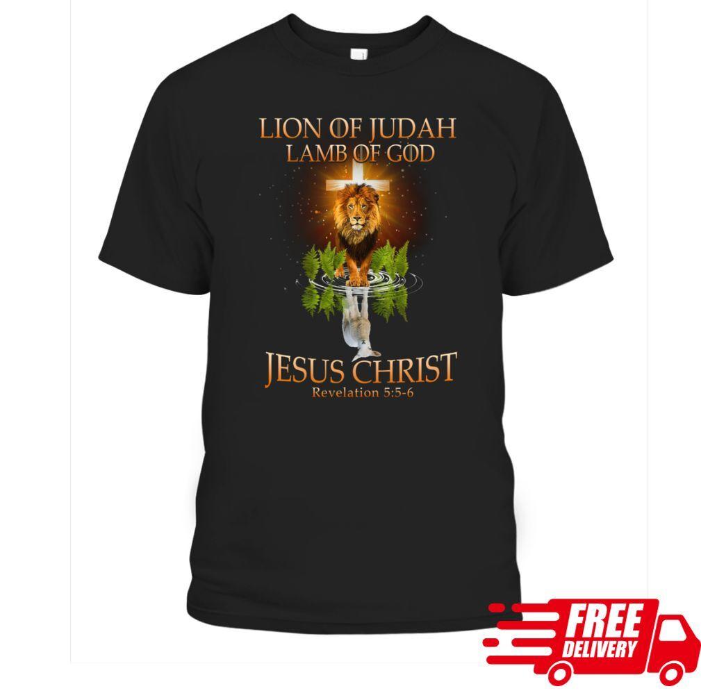 Lion Of Judah Lamb Of God Jesus Christ Strong Christian Faith Bible Cross TShirt L