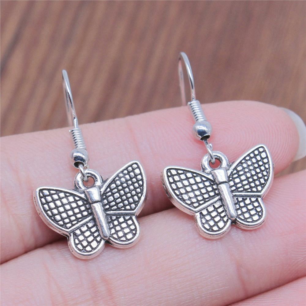 Hängeohrring Libelle Schmetterling Vintage Schmuckzubehör Ohrringgröße 18x19mm QE009