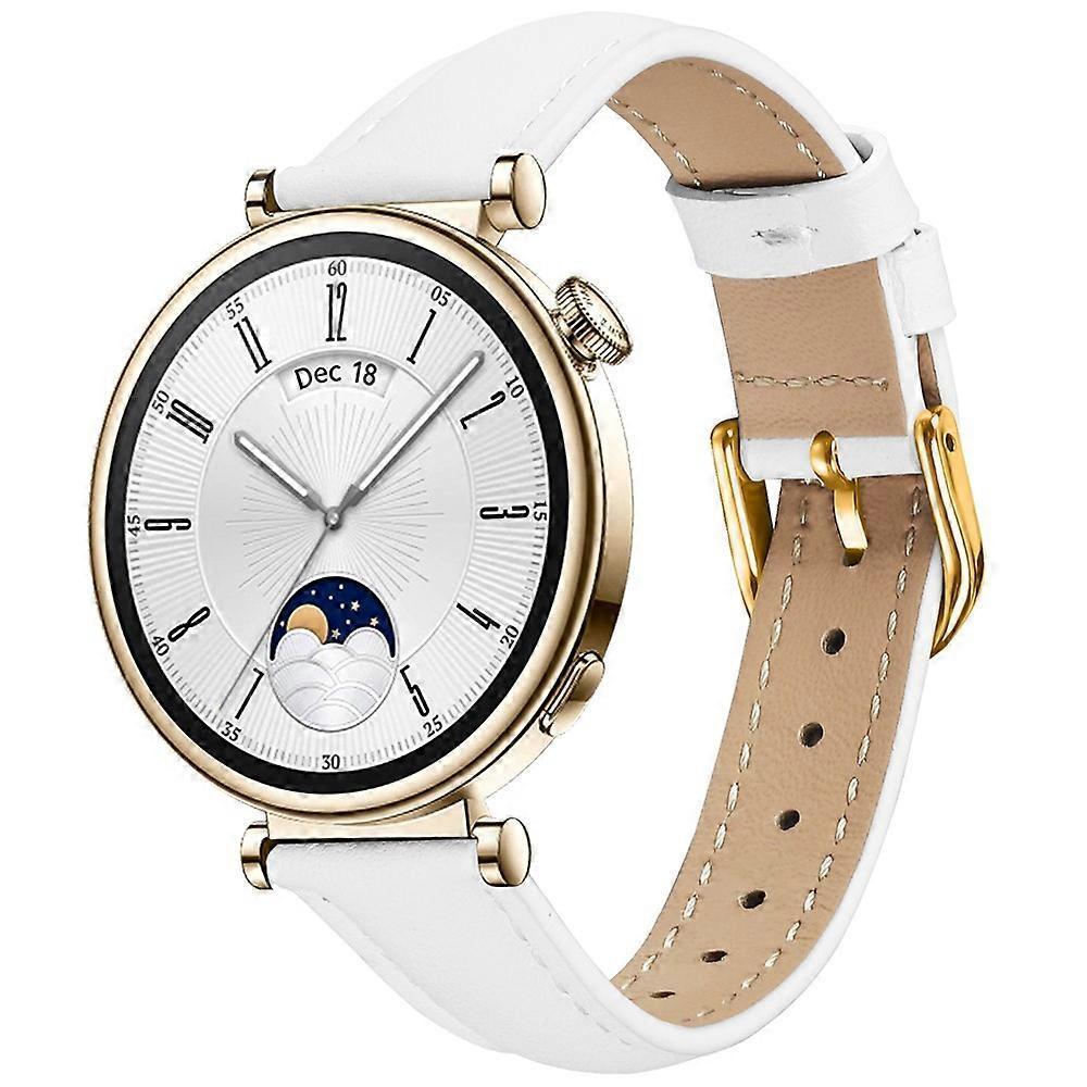 Kompatibel für Huawei Watch GT 5 41mm Armband Goldene Schnalle Schlankes Lederarmband