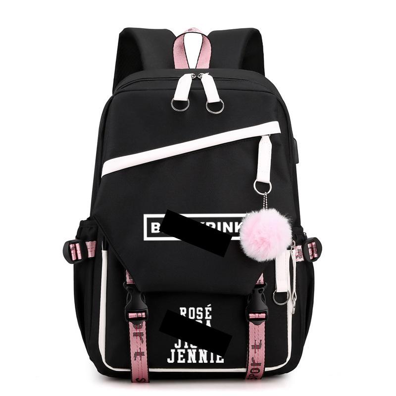 Blackpink Korean Girl Group Peripheral Printed Backpack Casual Middle School Student Schoolbag