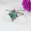 Blue Turquoise Ring, 925 Sterling Silver Copper Turquoise Ring, Anniversary Ring, Oval Gemstone Ring, Handmade Ring for Gift