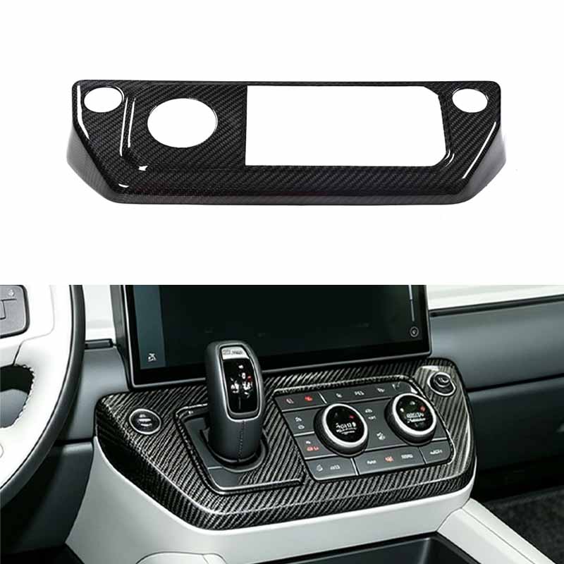 For Land Rover Defender 90 110 130 2026+ Real Carbon Fiber Car Console AC Gear Shift Panel Cover Trim Car Interior Accessories