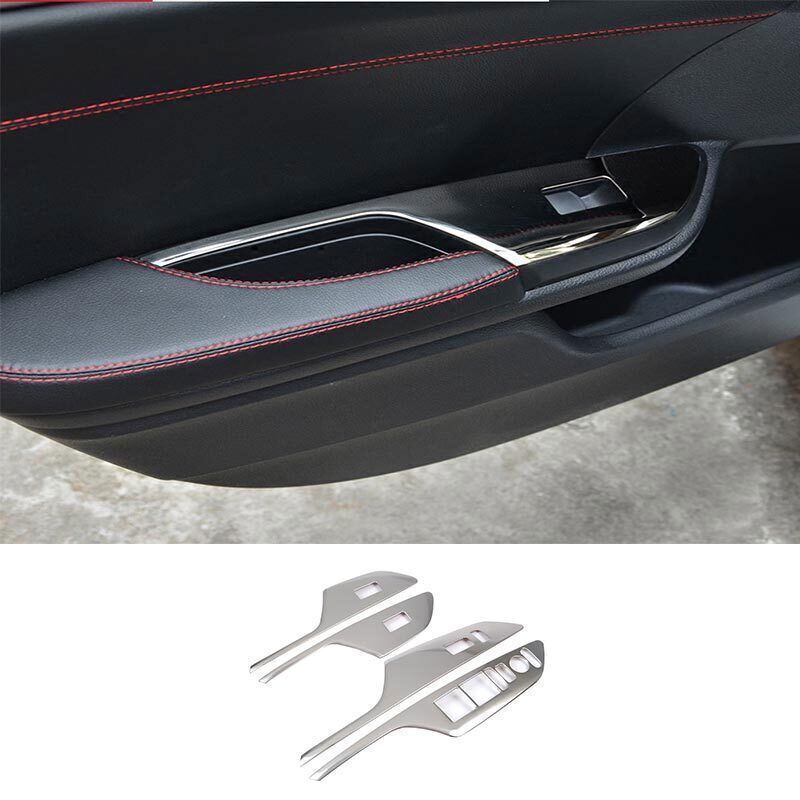 Chrome Trim Steel Fit For Honda Civic 2016-2021 Window Lift Panel Switch Cover