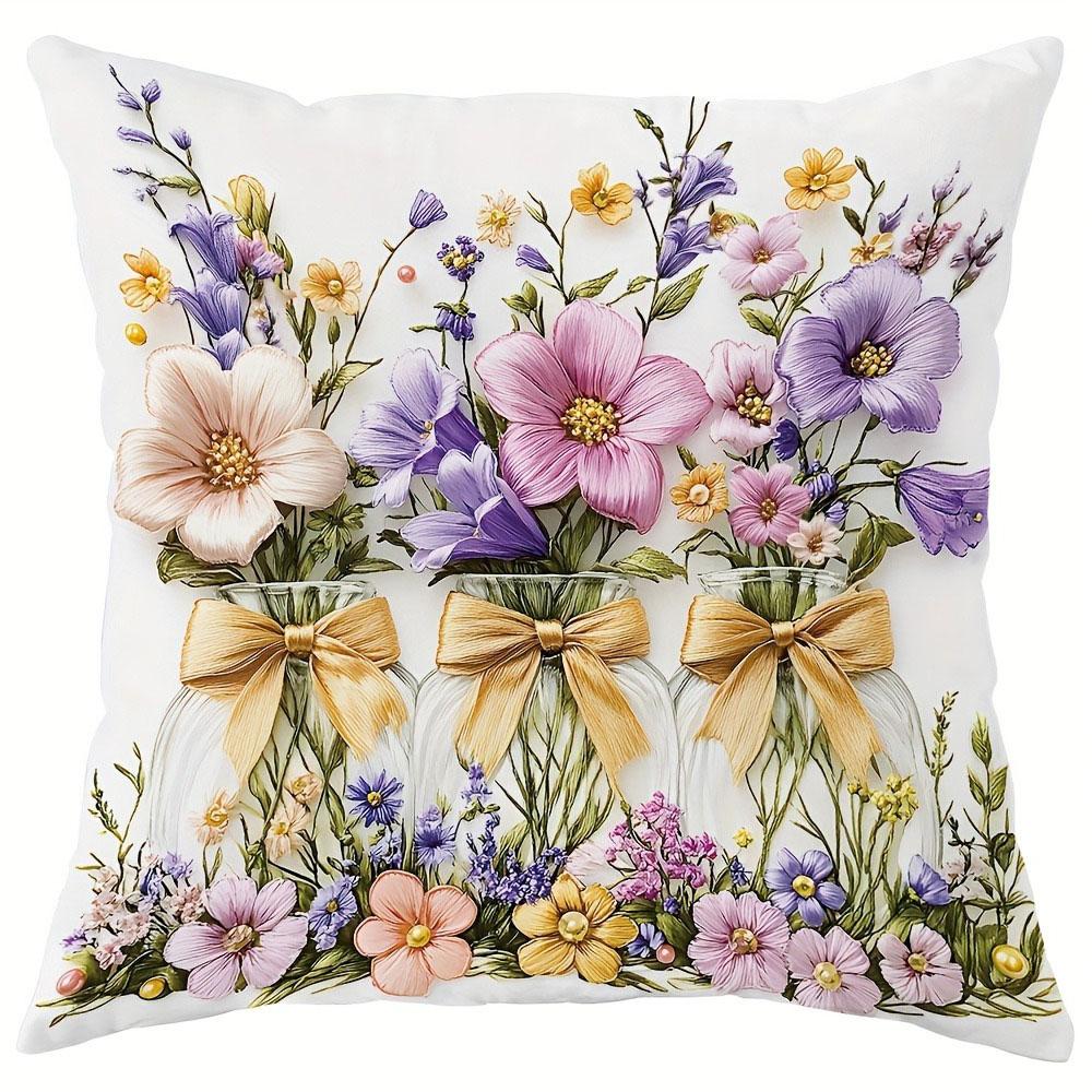 Vintage Druckmuster Heimdekoration Kissenbezug Schlafzimmer Wohnzimmer Sofadekoration Polyester Kissenbezug mit Reißverschluss