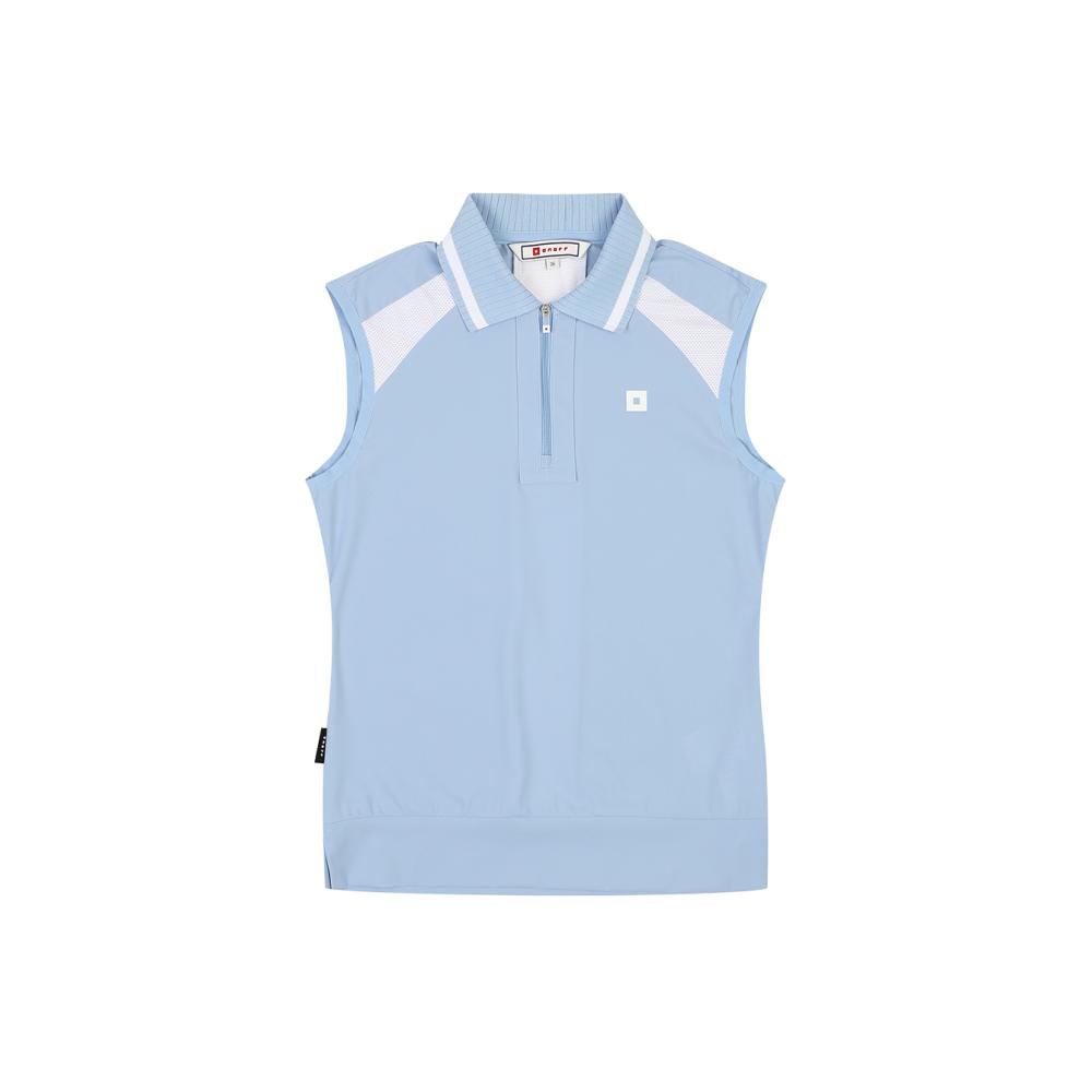 ONOFF Women'S Wide Collar Functional Sleeveless T-Shirt Of9804La_Blue